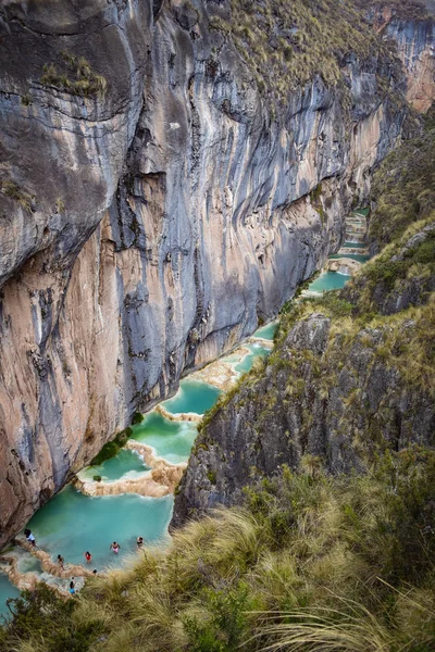 Millpu Lagoon Series Stunning Natural Turqoise Pools City Ayacucho Peru — Stock Photo, Image