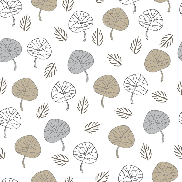 Feuilles Collection Nature Esprit Sans Couture Répéter Motif Délicat Autom — Image vectorielle