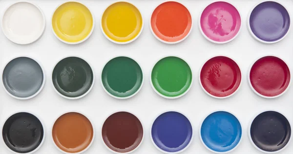 Suluboya Renkler Palet Boya — Stok fotoğraf