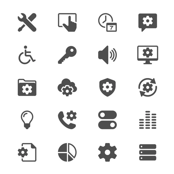 Estableciendo Iconos Glifo Claro Afilado Fácil Cambiar Tamaño — Archivo Imágenes Vectoriales