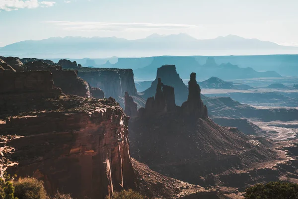 Vista Panorâmica Das Formações Rochosas Arizona Pôr Sol Eua — Fotografia de Stock