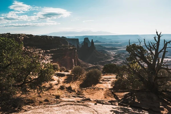 Vista Panorâmica Das Formações Rochosas Arizona Pôr Sol Eua — Fotografia de Stock