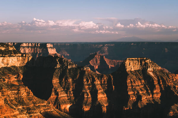 landscape of Grand Canyon with blue sky in Arizona, USA.