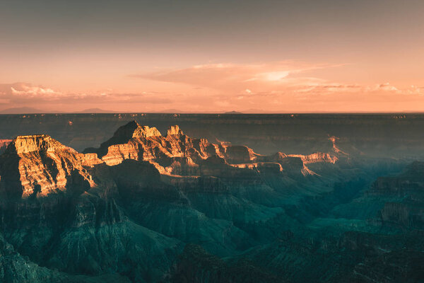 landscape of Grand Canyon with blue sky in Arizona, USA.