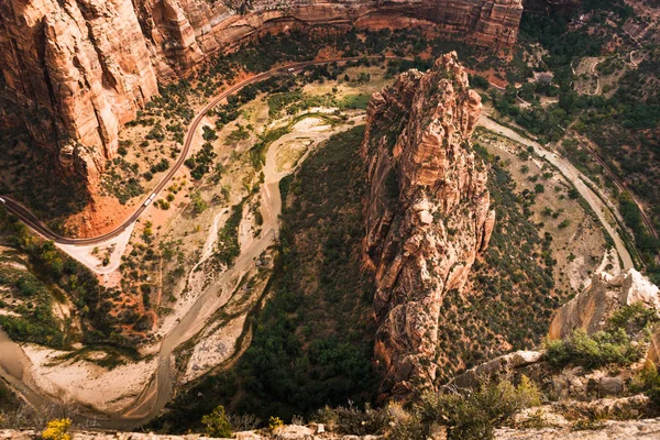 Zion National Park Vista Panorâmica Das Formações Rochosas Utah Eua — Fotografia de Stock