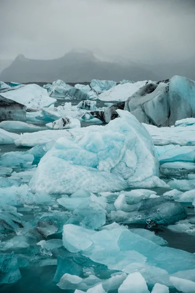 Вода Льодовик Покриті Крижин Північних Краєвид Ісландії — стокове фото