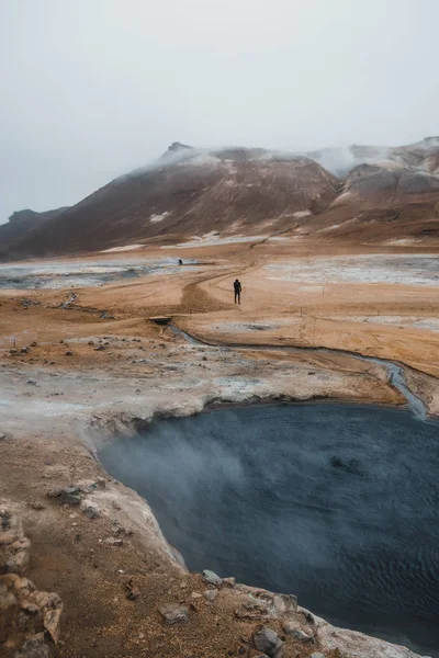 Incrível Paisagem Nórdica Islândia Lago Água Quente — Fotografia de Stock