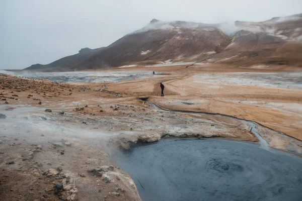 Дивовижні Північних Краєвид Ісландія Гарячої Води Озера — стокове фото