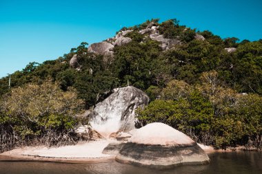 Uzaktaki dağın manzarası..