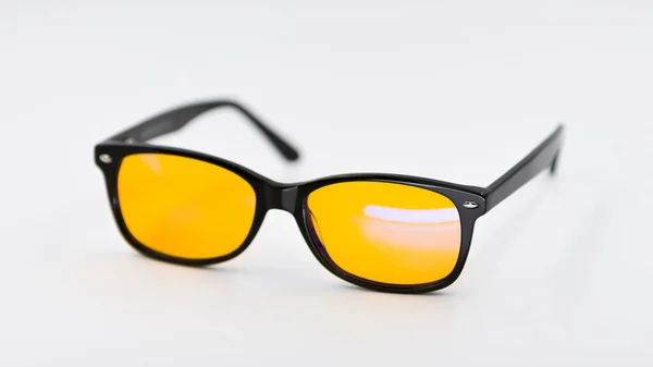 Lunettes Bloquantes Lumière Bleue Avec Lentilles Jaunes Stile Moderne Tendance — Photo