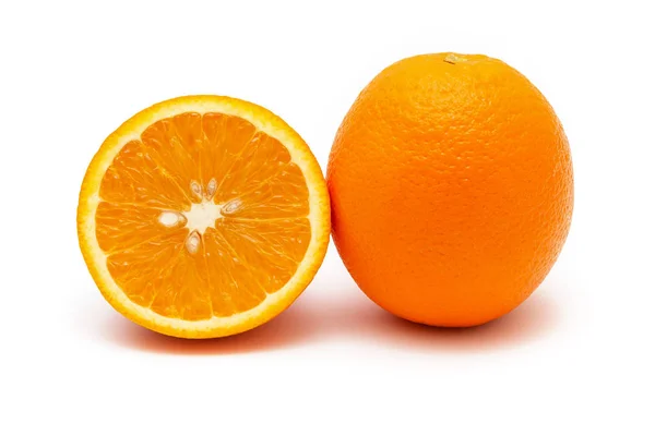 Πορτοκαλί Κομμένο Λευκό Φόντο — Φωτογραφία Αρχείου