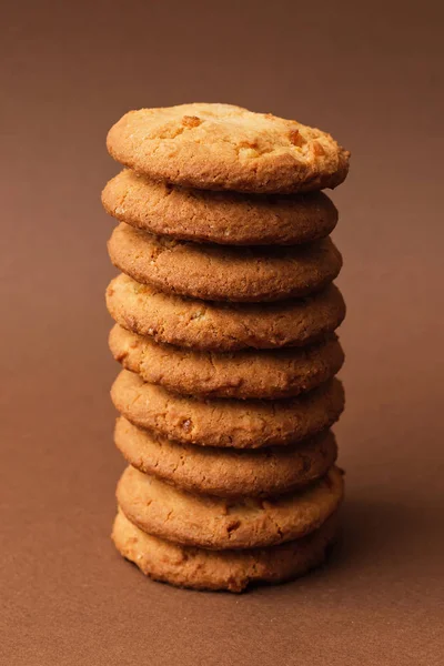 Americké Sušenky Hnědém Pozadí — Stock fotografie