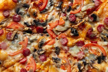 lezzetli sıcak pizza yakın çekim