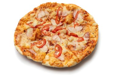 beyaz zemin üzerinde pizza