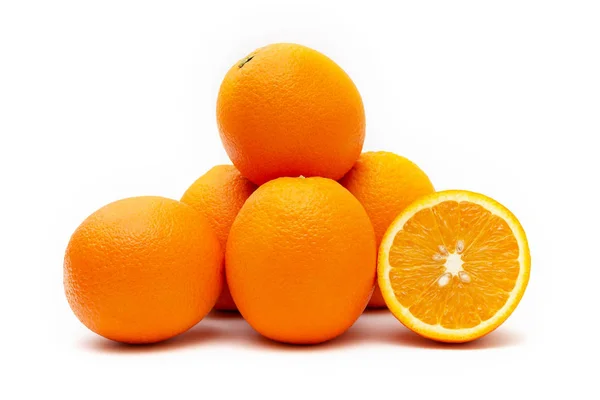 Πορτοκάλια Λευκό Φόντο — Φωτογραφία Αρχείου