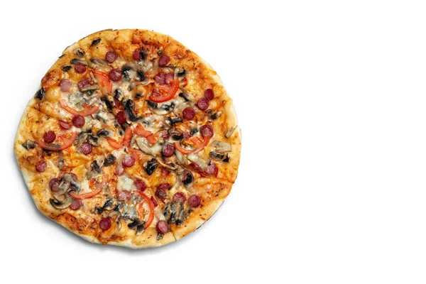 Pizza Sobre Fundo Branco — Fotografia de Stock