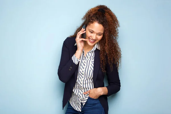 Porträt Einer Jungen Geschäftsfrau Handy Gespräch — Stockfoto