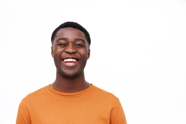 Close Van Portret Van Het Lachen Van Afro Amerikaanse Man — Stockfoto