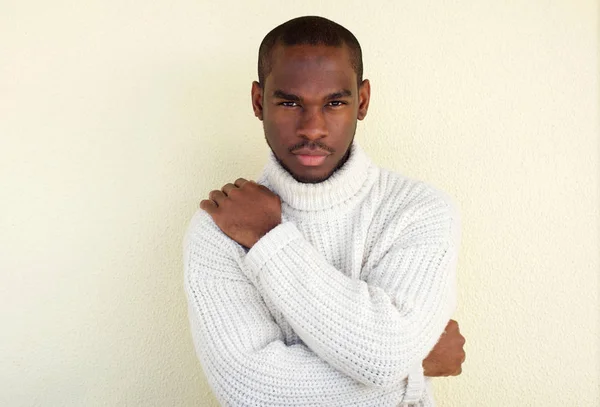 Portret Van Afro Amerikaanse Mannelijke Mannequin Poseren Met Trui — Stockfoto