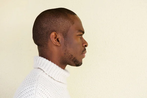 Nahaufnahme Porträt Eines Ernsthaften Afrikanisch Amerikanischen Mannes Pullover — Stockfoto