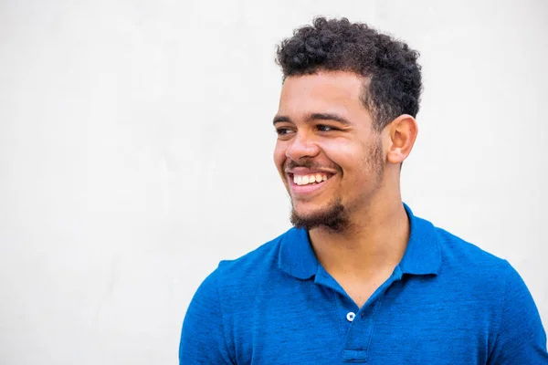 Tutup Potret Depan Horisontal Pemuda Tersenyum Ras Campuran Pria Dengan — Stok Foto