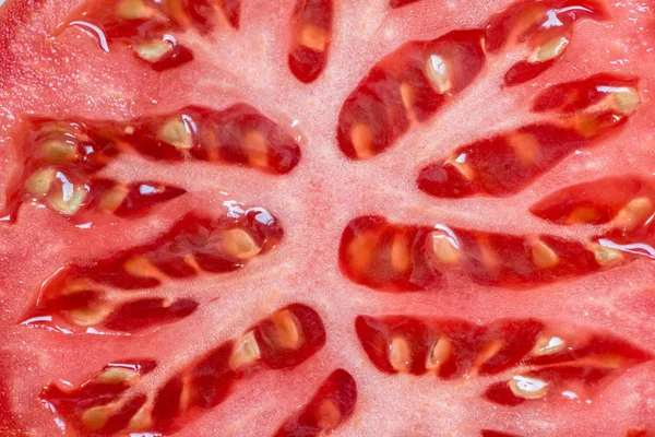 Interior View Tomato Cut Half — Stock Photo, Image