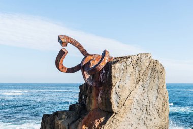 San Sebastian (Spanin) sculptures Peine del Viento by the artist Eduardo Chillida clipart