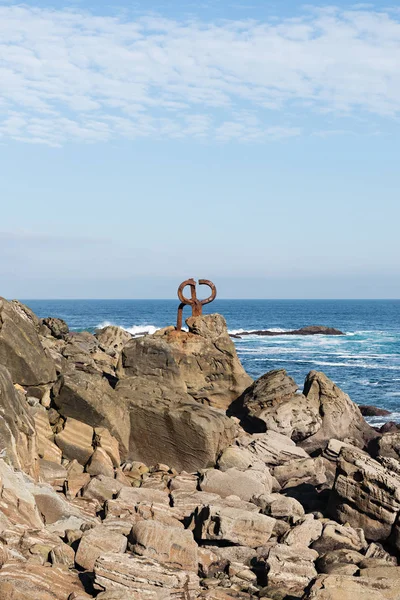 San Sebastian Spanin Beelden Peine Del Viento Door Kunstenaar Eduardo — Stockfoto