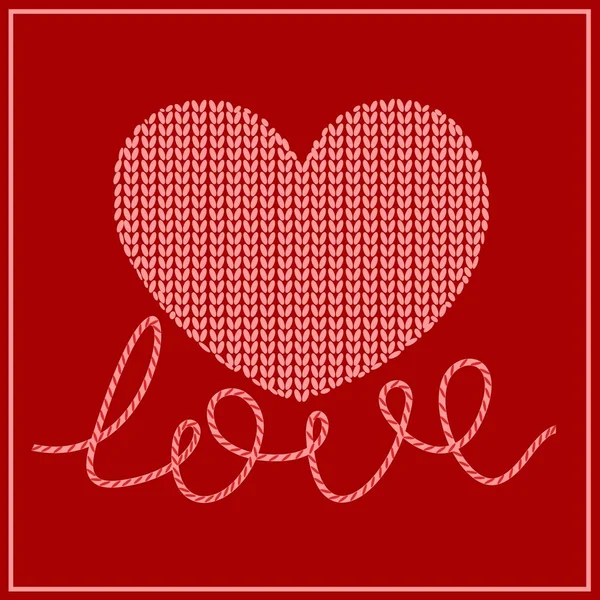 Трикотажні Моделі Червоне Серце День Святого Валентина Дизайн Кохання — стоковий вектор