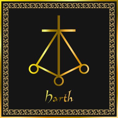 Karuna Reiki. Enerji şifa. Alternatif Tıp. Harth sembolü. Manevi pratik. Ezoterik. Golden.Vector