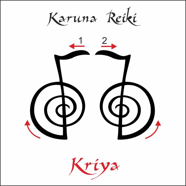 Karuna Reiki Sanación Energética Medicina Alternativa Símbolo Kriya Práctica Espiritual — Archivo Imágenes Vectoriales