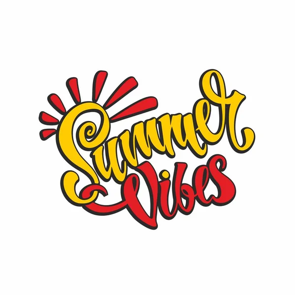 Zomer Vibes Belettering Card Kalligrafie Stijlvolle Inspirerende Inscriptie Vector — Stockvector