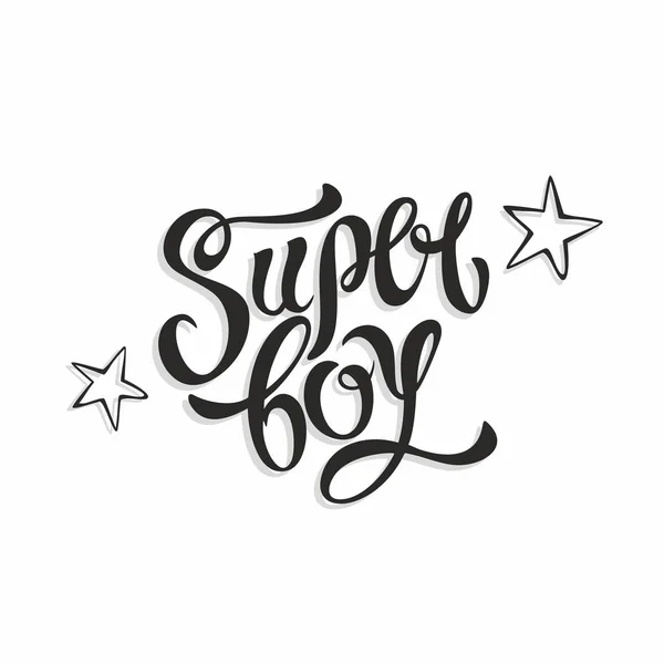 超级男孩 时髦的时尚刻字 为衣服的鼓舞人心的字体 矢量插图 — 图库矢量图片