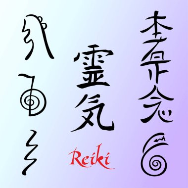 Reiki enerji. Sembolleri. Alternatif tıp vektör