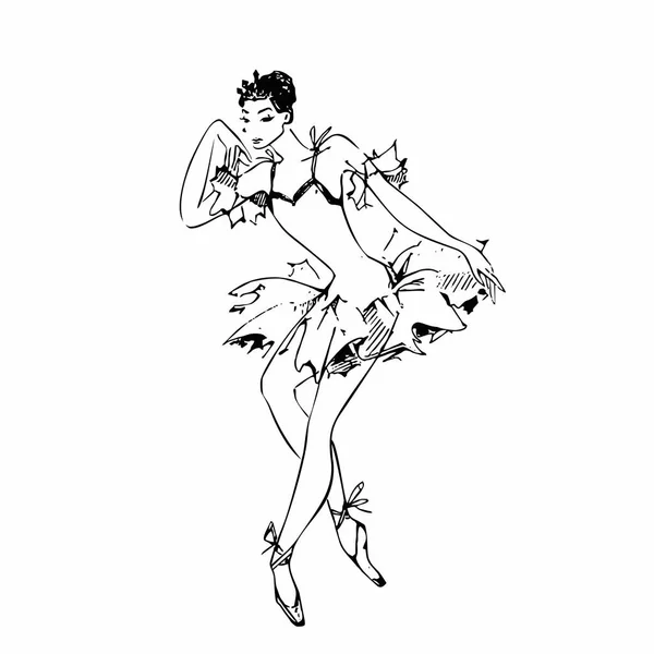 Bailarina Cisne Branco Ballet Dance Vector Ilustração — Vetor de Stock