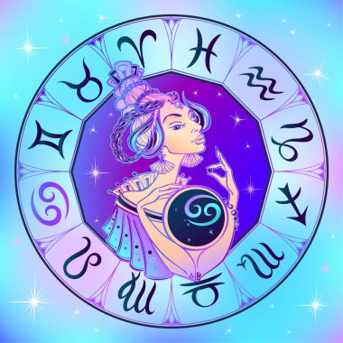 Zodyak işareti kanser güzel kız. Burç. Astroloji