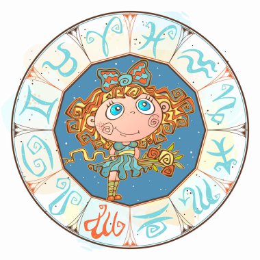 Çocuklar için burç burç lar başak burcunda dır. Vektör