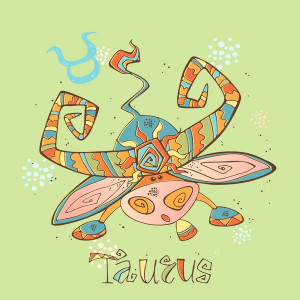 Kinder Horoscoop Icoon Zodiac Voor Kinderen Taurus Teken Vector Astrologisch — Stockvector