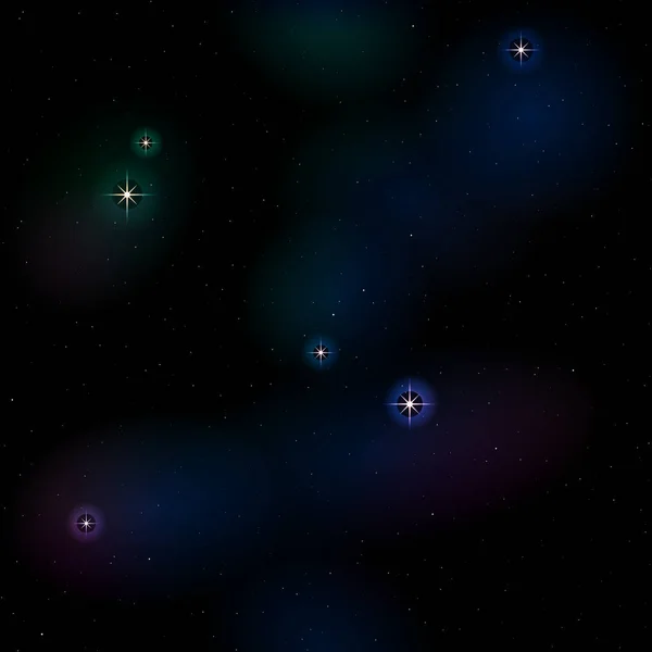 Звездный Космический Фон Сверкающими Звездами Туманностями Графика Сгруппирована Разделена Несколько Стоковая Иллюстрация