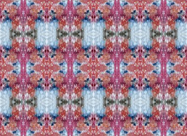 Kırmızı ve mavi dekoratif desen halı... Akrilik arka plan