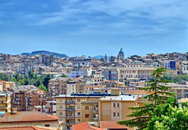 Panorama Caltanissetta, Sicilya, İtalya, Avrupa'nın