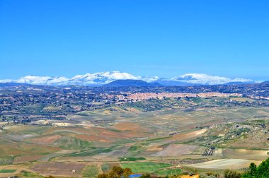 Mazzarino güzel Sicilya sahne, Caltanissetta, İtalya, Avrupa'nın görünümünden