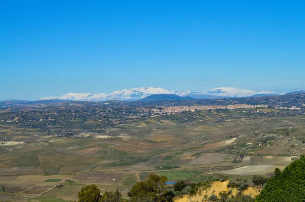 Veduta Mazzarino Bellissimo Scenario Siciliano Caltanissetta Italia Europa — Foto Stock