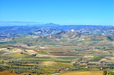 Mazzarino güzel Sicilya sahne, Caltanissetta, İtalya, Avrupa'nın görünümünden