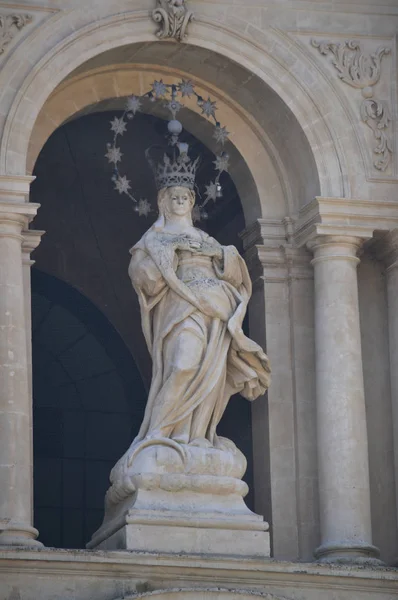 Statua Maria Nella Chiesa San Bartolomeo Scicli Ragusa Sicilia Italia — Foto Stock