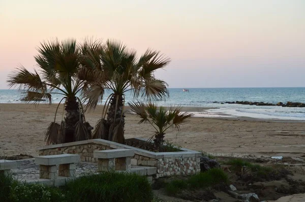 Hermoso Paisaje Marino Durante Amanecer Mar Mediterráneo Donnalucata Scicli Ragusa — Foto de Stock