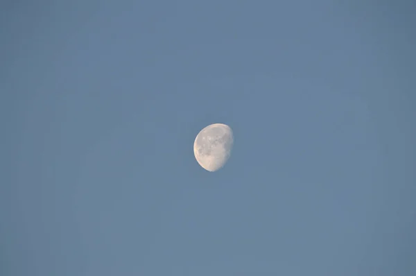 Primer Plano Luna Durante Amanecer — Foto de Stock
