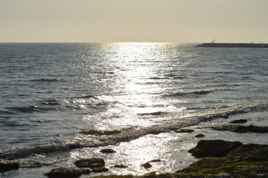 Güzel Sicilya Seascape, Akdeniz, Donnalucata, Scicli, Ragusa, Italya, Avrupa