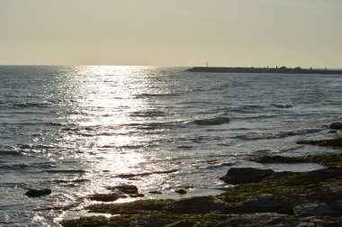 Güzel Sicilya Seascape, Akdeniz, Donnalucata, Scicli, Ragusa, Italya, Avrupa