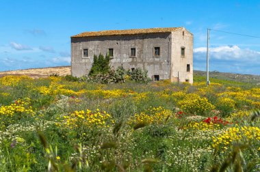 Pitoresk Sicilya Manzara, Caltanissetta, Sicilya, İtalya, Avrupa